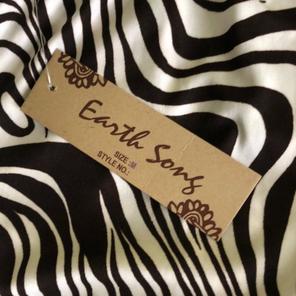 Earth Song Zebra Print Fit & Flare Dress - Picture 2 of 4